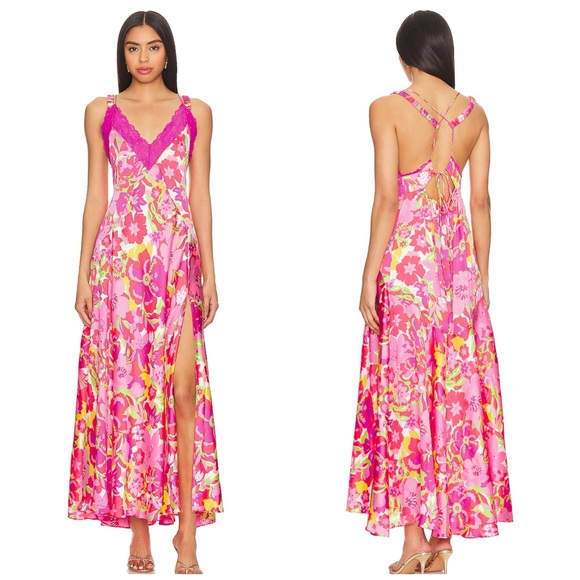 Free People Dresses & Skirts - Free People All A Bloom Maxi Dress In Neon Pop Combo size Small